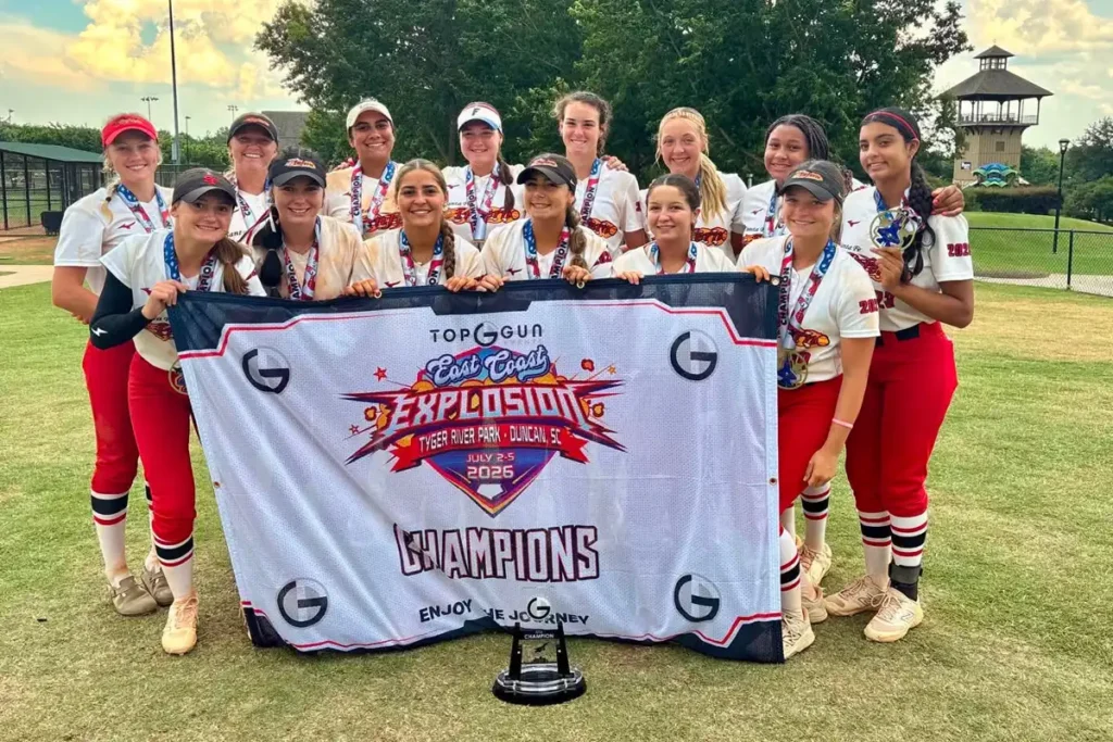 Santa Fe Inferno Nowling 16U went 9-0 and outscored opponents 78-8 to win the 2026 Top Gun East Coast Explosion in Duncan, South Carolina.